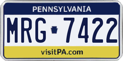 PA license plate MRG7422
