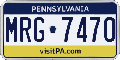 PA license plate MRG7470