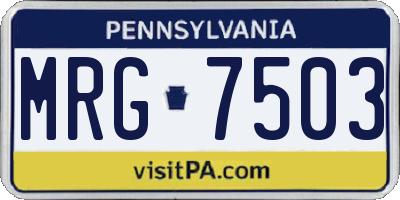 PA license plate MRG7503