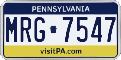 PA license plate MRG7547