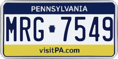 PA license plate MRG7549