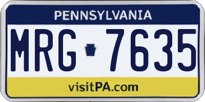 PA license plate MRG7635