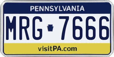 PA license plate MRG7666