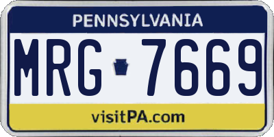 PA license plate MRG7669