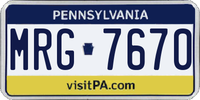 PA license plate MRG7670