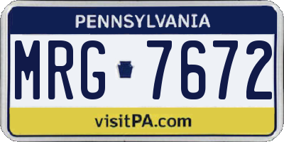 PA license plate MRG7672