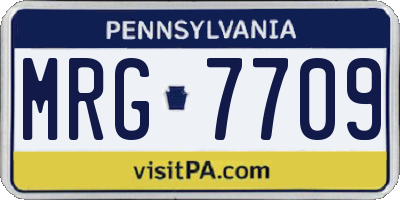 PA license plate MRG7709