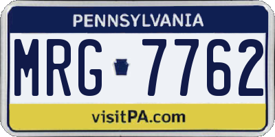 PA license plate MRG7762