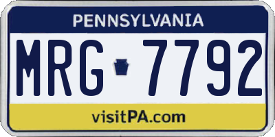 PA license plate MRG7792