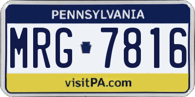 PA license plate MRG7816