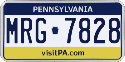 PA license plate MRG7828