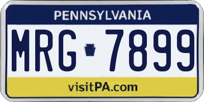 PA license plate MRG7899