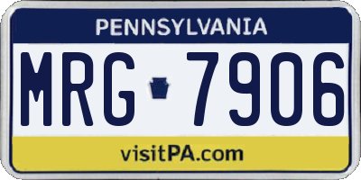 PA license plate MRG7906