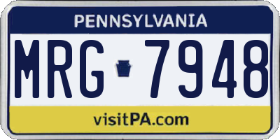 PA license plate MRG7948