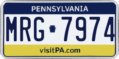 PA license plate MRG7974