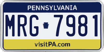PA license plate MRG7981