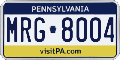 PA license plate MRG8004
