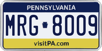 PA license plate MRG8009