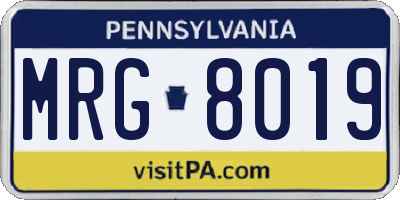 PA license plate MRG8019