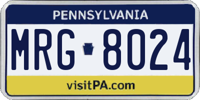 PA license plate MRG8024