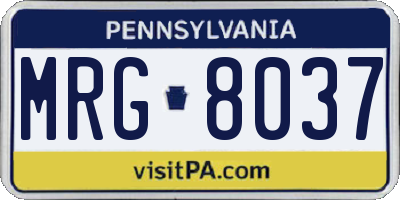 PA license plate MRG8037
