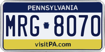 PA license plate MRG8070