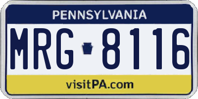 PA license plate MRG8116