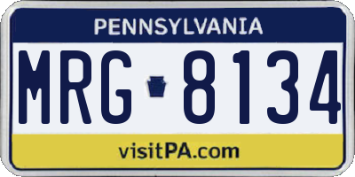 PA license plate MRG8134