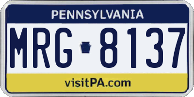 PA license plate MRG8137