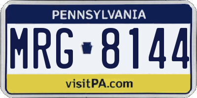 PA license plate MRG8144