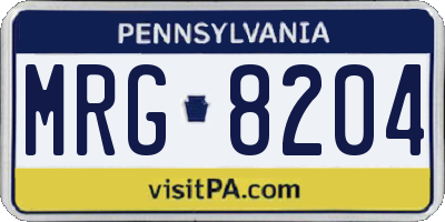 PA license plate MRG8204