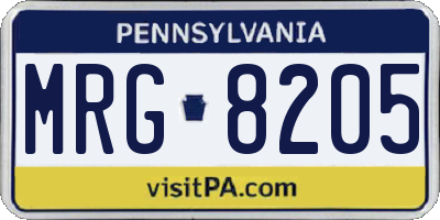 PA license plate MRG8205