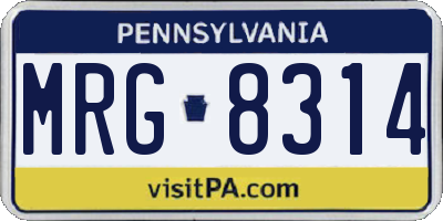 PA license plate MRG8314