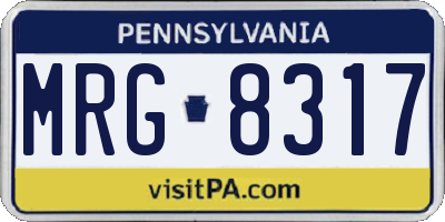 PA license plate MRG8317