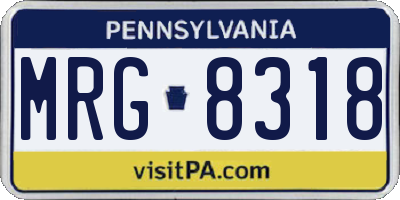 PA license plate MRG8318