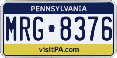 PA license plate MRG8376