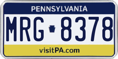 PA license plate MRG8378