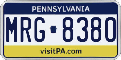 PA license plate MRG8380