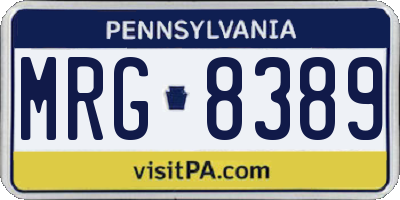 PA license plate MRG8389