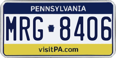 PA license plate MRG8406