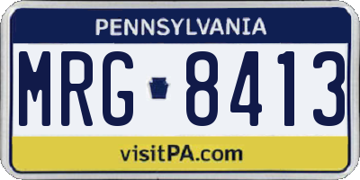PA license plate MRG8413