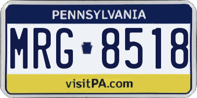 PA license plate MRG8518