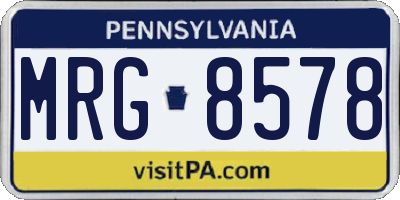 PA license plate MRG8578