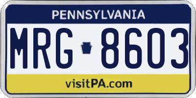 PA license plate MRG8603