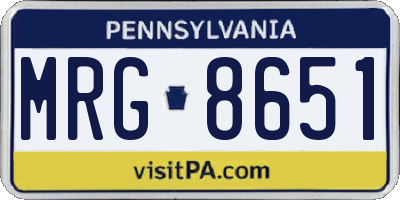 PA license plate MRG8651