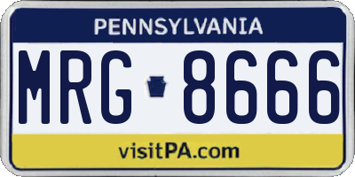 PA license plate MRG8666