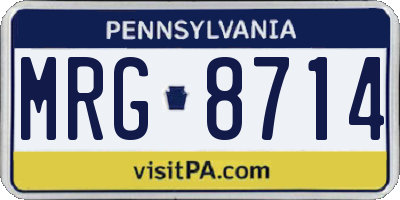PA license plate MRG8714