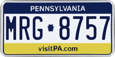PA license plate MRG8757