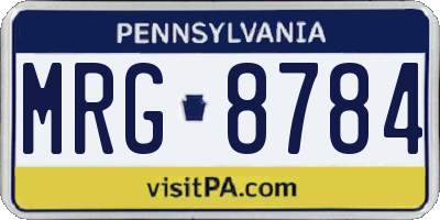 PA license plate MRG8784