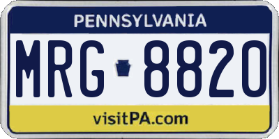 PA license plate MRG8820